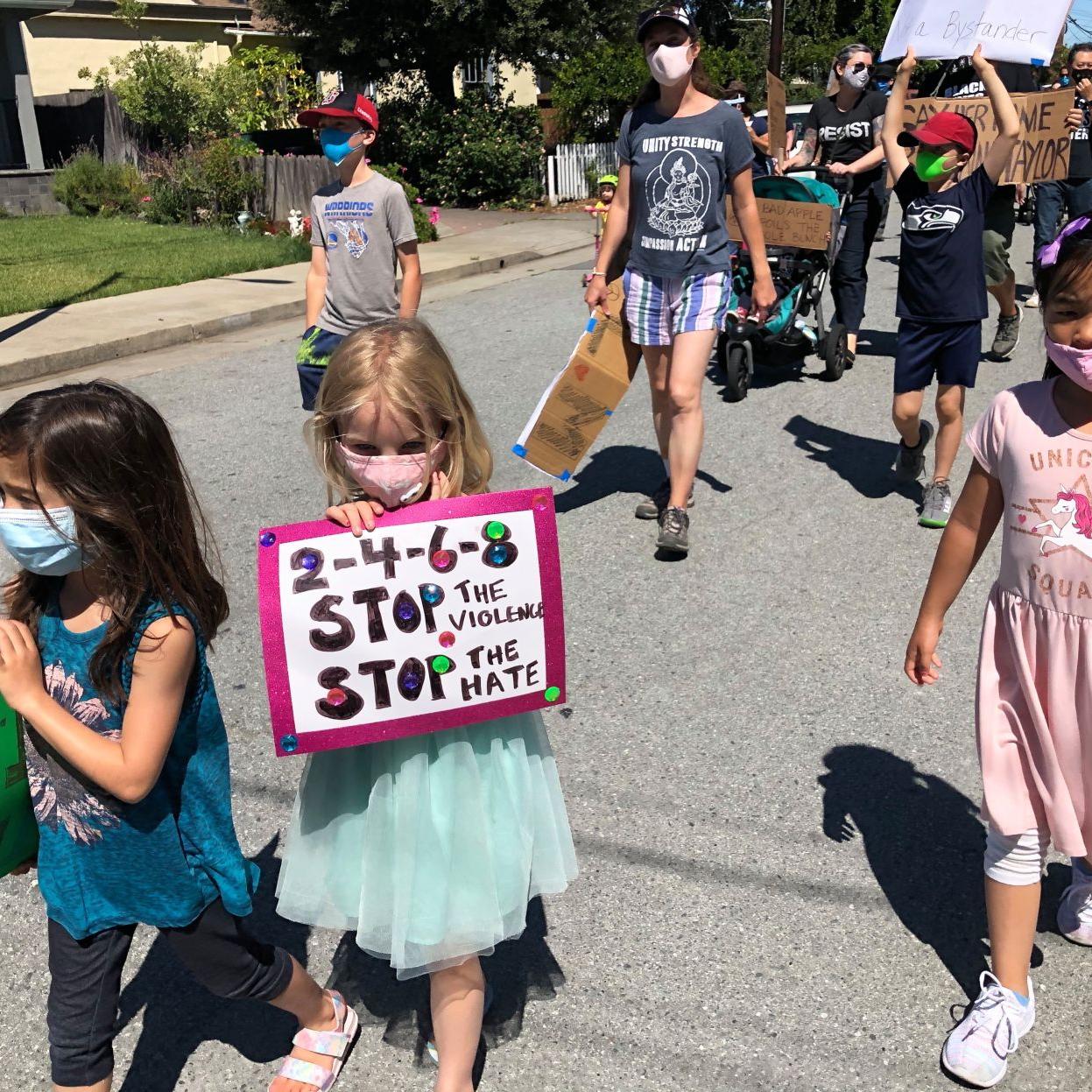 Parkside Montessori School's peaceful family march